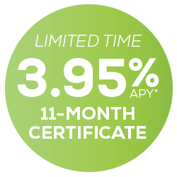 3.95% APY 11-month certificate