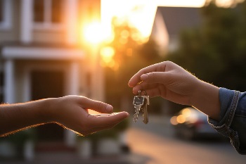 Candid joy as a person receives keys to their first home or apartment