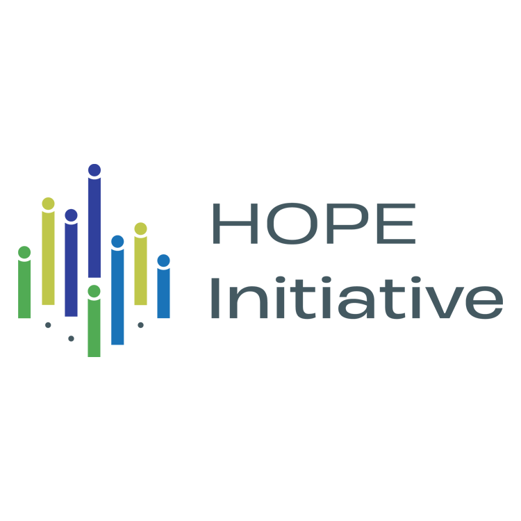 words HOPE Initiative, with abstract people