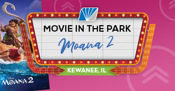 Moana 2 movie in the park in Kewanee