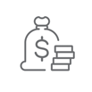 Money bag and coins icon