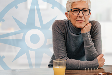 Older woman engaged in a speaker