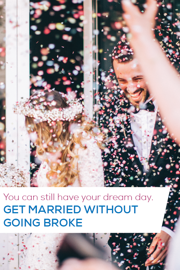 get married without going broke-01 couple walking out of wedding ceremony