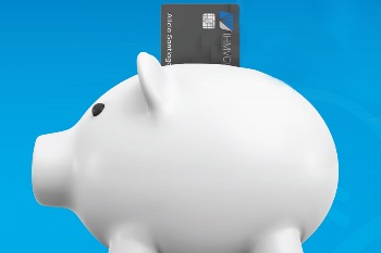 Piggy bank with IHMVCU credit card