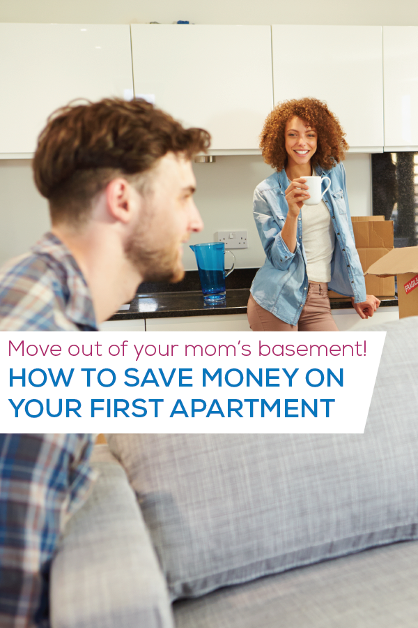 how to save on first apartment image for pinterest