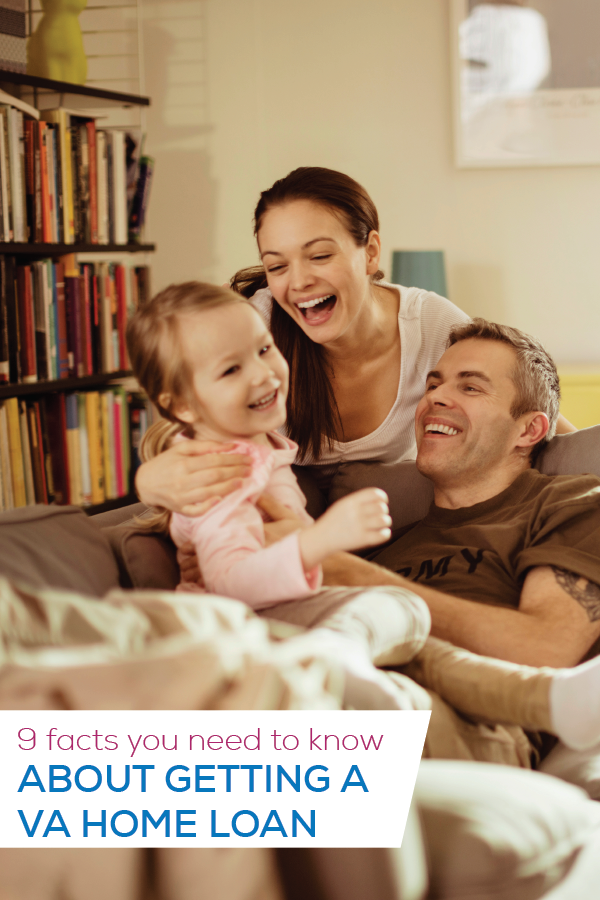 VA HOME LOAN-01 SOLDIER AND FAMILY IN LIVING ROOM