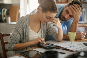 couple concerned about organizing their finances