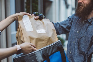 man delivering food