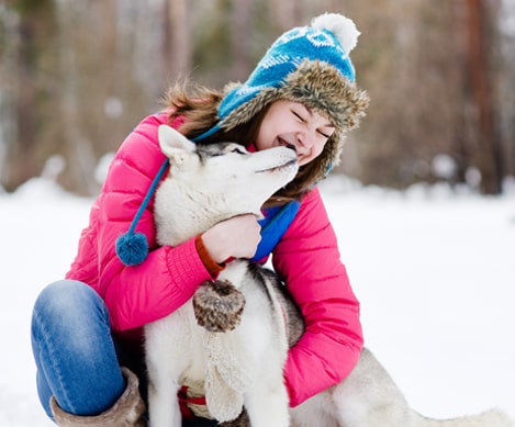 Girl with dog