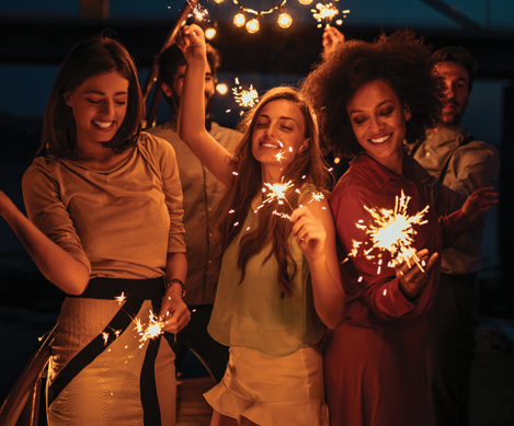 People with sparklers