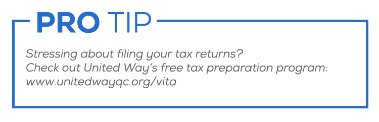 Stressing about filing your tax returns? Check out United Way’s free tax preparation program: www.unitedwayqc.org/vita