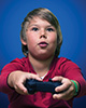 Kid playing video games