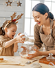 Mother daughter baking