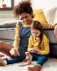 Woman playing with child